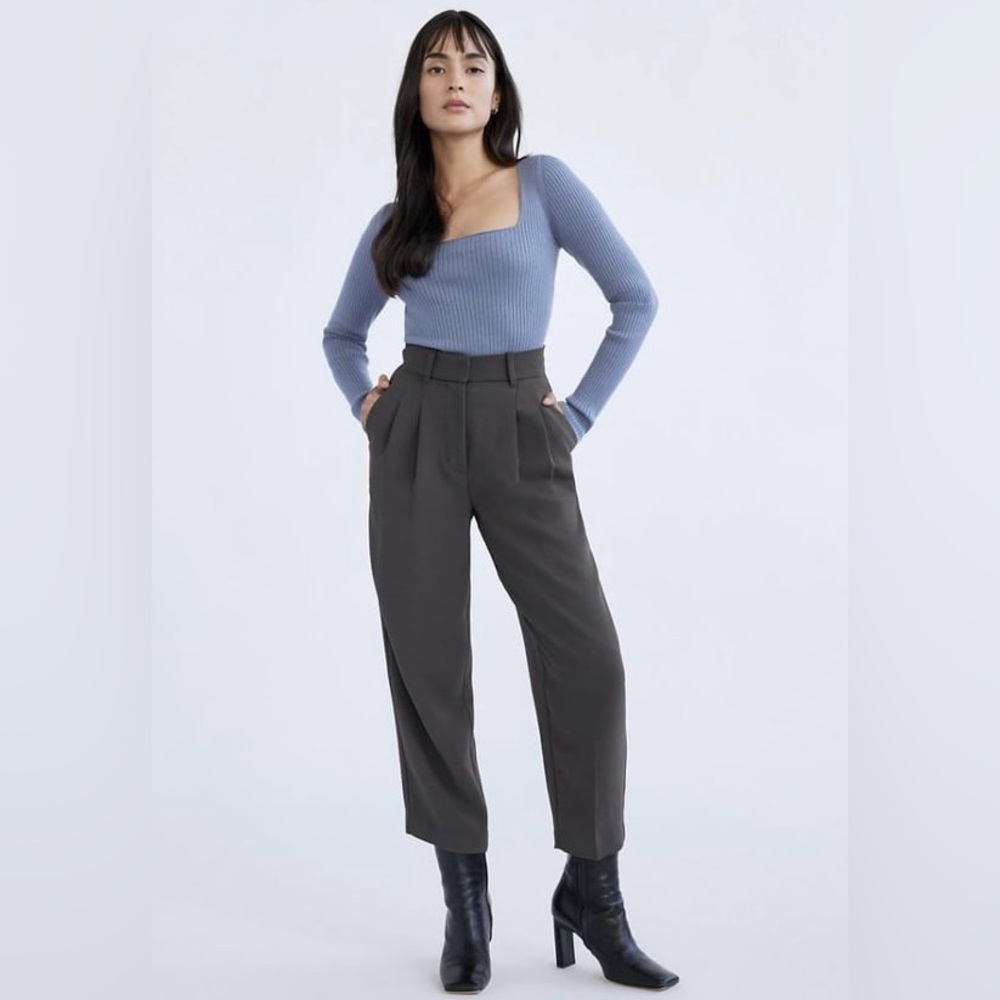 Wilfred Charcoal High-Waisted Trousers
